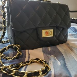 Black Quilted Crossbody Purse